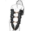 MFMYEE BDSM bondage, manette per mani estremamente lunghe, con tasche strette legate a mano, in pelle