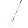 Generico Scopa Raccogli Foglie Telescopica 15 Denti in Acciaio Zincato con Manico Regolabile 75-155 cm, Rastrello Ventaglio Regolabile 19-55 cm per Giardino, Prato, Aiuole e Foglie Secche