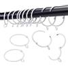 TXZWJZ, anelli per tende apribili con occhielli, 24 pezzi, diametro interno 2,5 cm, design a incastro, per bastoni per tende fino a 2 cm, bianco
