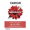 Canson Graduate Acrylic, carta acrilica, non tessuta, 300 g/mq, blocco incollato lato corto, A4 (21 x 29,7 cm), bianco, 20 fogli