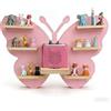 Relaxdays Scaffale per Toniebox e 35 Tonies, magnetico, farfalla, HBT: 45x59x15 cm, rosa