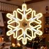 SALCAR Luce natalizia a LED a forma di fiocco di neve, 40 cm, cambia colore | Decorazione natalizia con effetto luce di marcia, effetto neve, speciale ghirlanda luminosa a forma di fiocco di neve