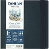 Canson Art book rilegato, formato quadrato 20x20 cm, 20 fogli (40 pagine), carta per acquerello 100% cotone pressata a freddo, grammatura 300 g/m².