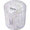 Rayher 14870102 - Perline a foro grande, in vetro, bianco e cristallo, diametro 5,4 mm, per la creazione di gioielli, barattolo da 55 g