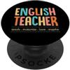 Matching Groovy 60s Style Teacher Spirit Insegnante di inglese Insegnare motivare l'amore ispirare insegnamento Motto PopSockets PopGrip Adesivo