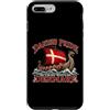 Danish Nordic Longship Artwork Custodia per iPhone 7 Plus/8 Plus Danish Pride Viking Roots Bandiera Danimarca Longship Vintage