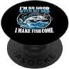 Fishing Trip Angler Fisherman Bass Trout Sono così bravo con la mia canna che faccio pescare pesce come spigola PopSockets PopGrip Adesivo