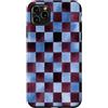 Blue Burgundy Checkered Pattern - Gifts Custodia per iPhone 11 Pro Max Scacchiera a scacchi Blu Mirtillo Borgogna Retro