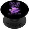 Matching Groovy 60s Style Teacher Spirit Insegnante di inglese Insegnare Motivare Love Inspire Scuola Motto PopSockets PopGrip Adesivo