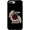Nordic Raven Line Illustrations Custodia per iPhone 7 Plus/8 Plus Odin Huginn Muninn Ravens Vegvisir Folklore