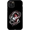 Dark Fantasy Tattoo Style Custodia per iPhone 11 Pro Fantasia stile tatuaggio occhi rossi donna gotica scura
