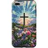 Cross & Wildflowers - Christian Gifts Co Custodia per iPhone 7 Plus/8 Plus Christian Cross Wildflower Mosaico Religous Faith Floral