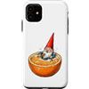 GNOMELICIOUS funny Gnome and Food meme Custodia per iPhone 11 Vasca da bagno alla frutta arancia con simpatico gnomo