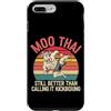 Boxe Thailandese Nak Muay Sparring Strik Custodia per iPhone 7 Plus/8 Plus Combattente Muay Thai MOO Thai Mucca Divertente