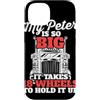 Trucker Merch & Truck Driver Gifts Custodia per iPhone 14 Il mio Peter è così grande che ci vogliono 18 ruote per reggerlo