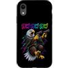 Pew Pew Funny Screeching Eagle Cosmic Ra Custodia per iPhone XR Pew Bald Eagle Patriottica Raptor Space Laser Blast