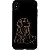 Golden Retriever Lover Gifts for Women Custodia per iPhone XS Max Linea Art Golden Retriever amante dei cani