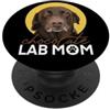 Raf THE ARTIST Designs Chocolate Lab Mom Brown Labrador Retriever Madre Cane Mamma PopSockets PopGrip Adesivo