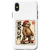 Skateboard Japan Otaku Kawaii Manga Samu Custodia per iPhone X/XS Skateboard Grumpy Japan Animal Brush Anime Kawaii Otaku Y2K