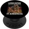 Porta cane tattico vintage da pastore te Sguardo tattico del pastore tedesco che cammina pastore PopSockets PopGrip Adesivo