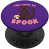 Kawaii Triangle Teschio di gatto nero Kawaii troppo carino per spaventare Halloween PopSockets PopGrip Adesivo