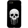 Tête de mort squelette pirate rétro noir Custodia per iPhone SE (2020) / 7/8 Testa di morte bianca, crepa, cranio liquido, scheletro, rock