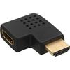 InLine 21781 Adattatore HDMI Maschio a HDMI Femmina, Contatti Dorati, Angolato 90° Verso Sinistra, Nero