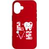 Dental Love Society Custodia per iPhone 16 Odontoiatria Amore Dentale San Valentino Carino Dente Dentista Cuori