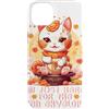Happy Lunar New Year 2024 Gifts Maneki N Custodia per iPhone 14 Plus Gatto fortunato del nuovo anno cinese sono qui per la busta
