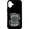 Raven Pair Folklore Illustrations Custodia per iPhone 16 Plus Huginn Muninn Ravens - Bussola celtica vichinga