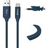W IWOTTO Iwotto Cavo USB Tipo C 1M - Carica e Sincronizzazione Rapide - USB 3.0 Blu - Nylon Resistente e Protezione del Cavo a Forma di Squalo Inclusa - Compatibile con Samsung, Xiaomi, Huawei, PS4, Xbox