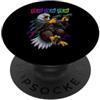 Pew Pew Funny Screeching Eagle Cosmic Ra Pew Bald Eagle Patriottica Raptor Space Laser Blast PopSockets PopGrip Adesivo