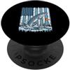 Flag Up Outfitters Ice Fishing American Flag Northern Pike Tip Up Vintage USA PopSockets PopGrip Adesivo