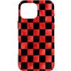 Red Black Checkered Pattern - Gifts Co. Custodia per iPhone 16 Pro Max Rosso Nero Scacchi Modello Scacchiera Punk Goth Retro