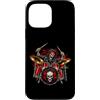Bone Studio Custodia per iPhone 13 Pro Max Scheletro batterista con batteria rossa Heavy Metal Music Art