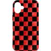 Red Black Checkered Pattern - Gifts Co. Custodia per iPhone 16 Plus Rosso Nero Scacchi Modello Scacchiera Punk Goth Retro