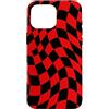 Red Black Checkered Pattern - Gifts Co. Custodia per iPhone 16 Pro Max Rosso Nero Scacchi Modello Scacchiera Punk Goth Retro