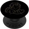 Pekingese Lovers Gifts for Women Amante dei cani Pechinese Line Art PopSockets PopGrip Adesivo