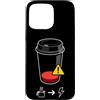 Delta12Designs Custodia per iPhone 15 Pro Max Avviso batteria scarica, bisogno di caffè