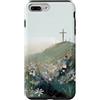 Cross & Wildflowers - Christian Gifts Co Custodia per iPhone 7 Plus/8 Plus Christian Cross Wildflower Acquerello Religous Faith Floral