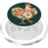 Chicken Coop Humor Cottagecore Pollo con Caffè Freddo e Fiori PopSockets PopGrip per MagSafe