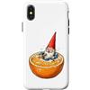 GNOMELICIOUS funny Gnome and Food meme Custodia per iPhone X/XS Vasca da bagno alla frutta arancia con simpatico gnomo