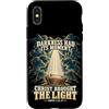 Christ Light Nativity Bible Artwork Custodia per iPhone X/XS Christian Natale Mangiatoia Cristo Luce Vintage Bibbia Arte