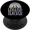 Matching Groovy 60s Style Teacher Spirit Insegnante di inglese Bohemian Rainbow Estetica sana PopSockets PopGrip Adesivo