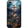Cross & Wildflowers - Christian Gifts Co Custodia per iPhone 7 Plus/8 Plus Christian Cross Wildflower Mosaico Religous Faith Floral