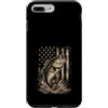 Funny Fishing Fisherman Angler Apparel & Custodia per iPhone 7 Plus/8 Plus Pescatore patriottico della trotta larga che pesca bandiera americana