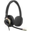 PLT HP Poly Mission 820 Cuffia USB-C Stereo, 4 Microfoni AI, ANC, Nero | Headset stereo per smart working, Teams e Zoom, compatibile PC/Mac, audio Super Wideband