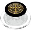 Medaglia sacramentale cristiana Medaglia di San Benedetto - Simbolo del Santo cattolico PopSockets PopGrip per MagSafe