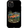 Fishing Trip Angler Fisherman Bass Trout Custodia per iPhone 11 Pro Pesca alla trota, montagna, fiume, paesaggio, pescatore, amante dei pesci
