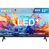 Metz 32 Pollici Smart TV con Google TV Televisore LED, Gen 6 QLED +, HDR 10 Dolby Audio Bluetooth 5,1 EyeCare DVB-T/T2/C/S/S2 Ci+ HEVC Main10 (32MQH7000Z, 2026 Nuovo Modello)